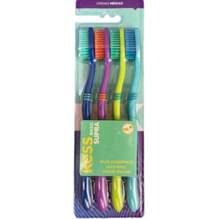 Escova Dental Kess Supra Média C/4Un