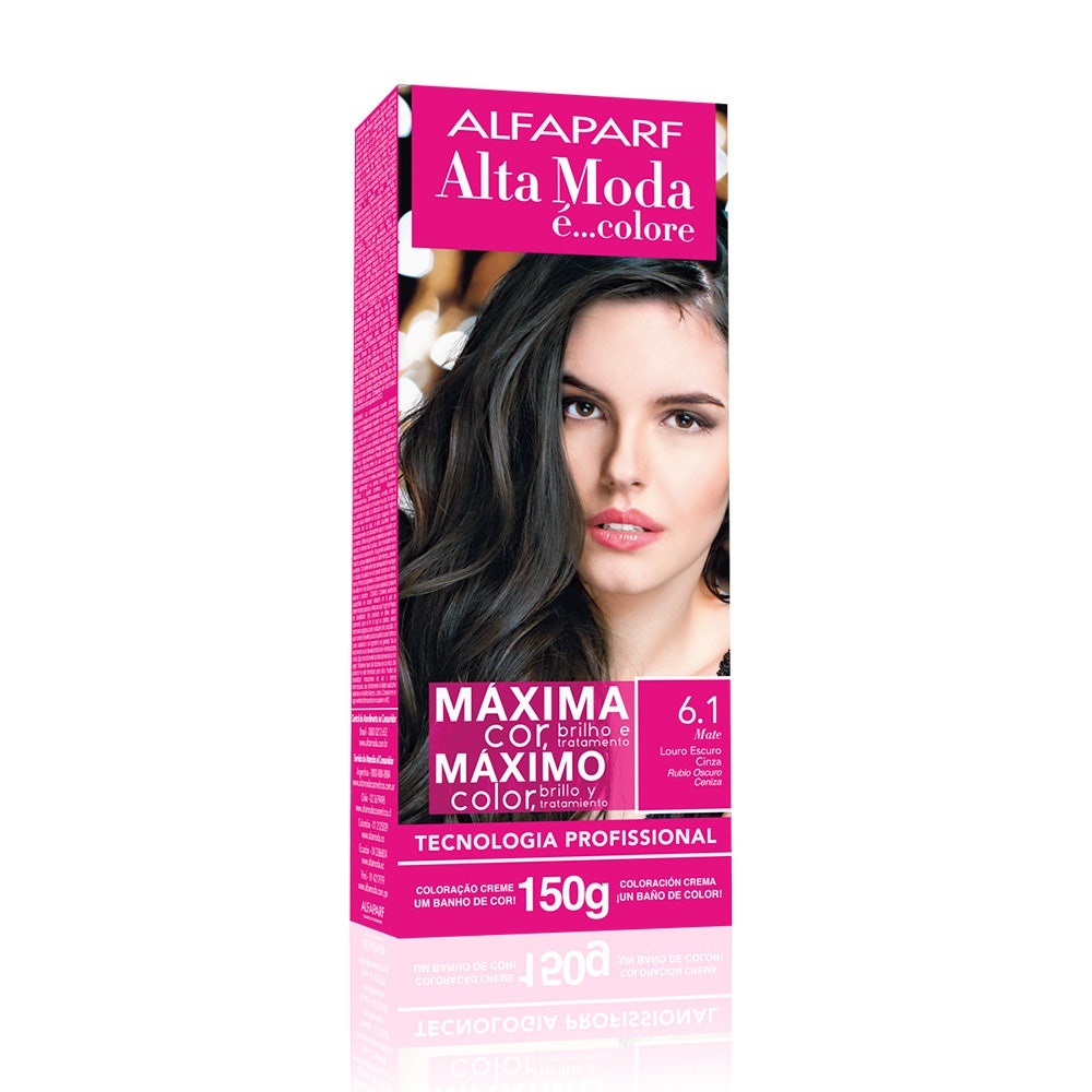 Tintura Alta Moda 6.1 Louro Escuro Cinza em Oferta na Shopee