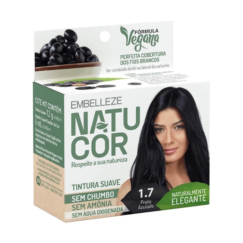 Tonalizante Natucor 1.7 Preto Azulado em Oferta na Shopee