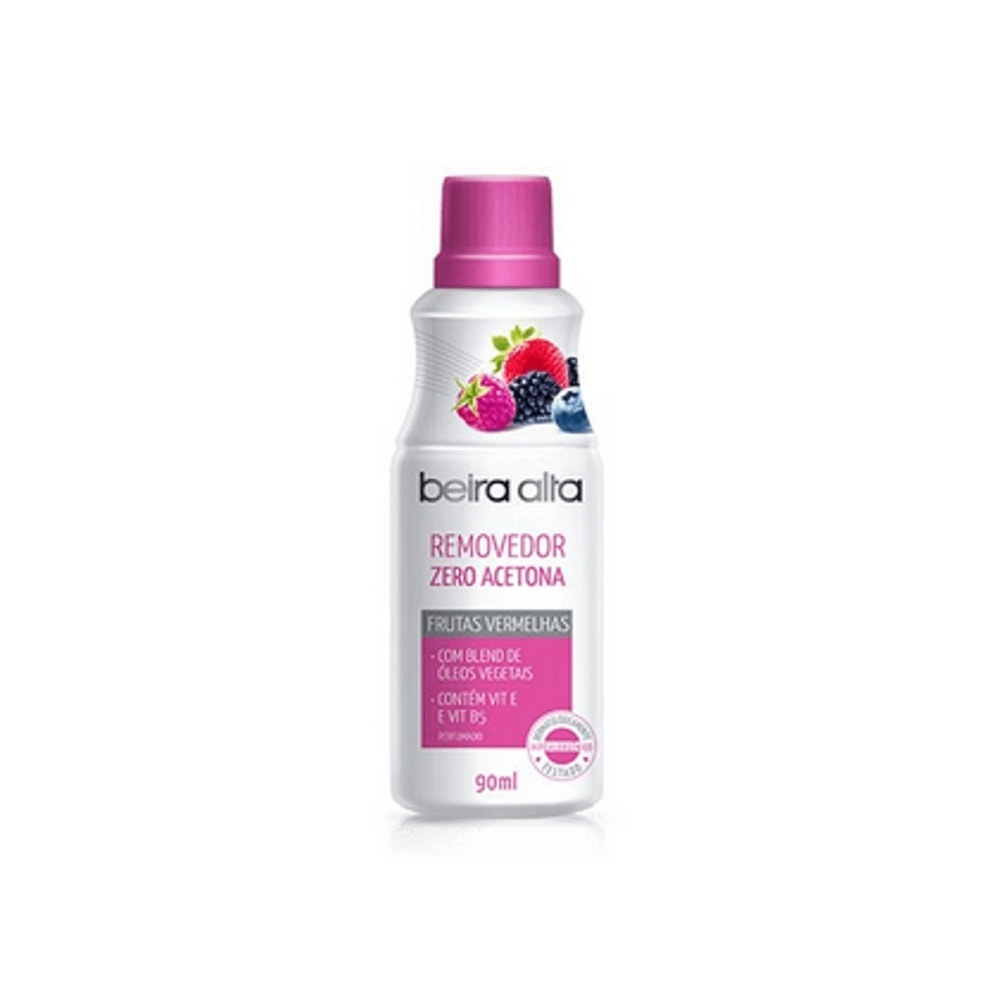 Removedor Esmalte Beira Alta Sem Acetona Frutas Vermelha 90ml - Beauty
