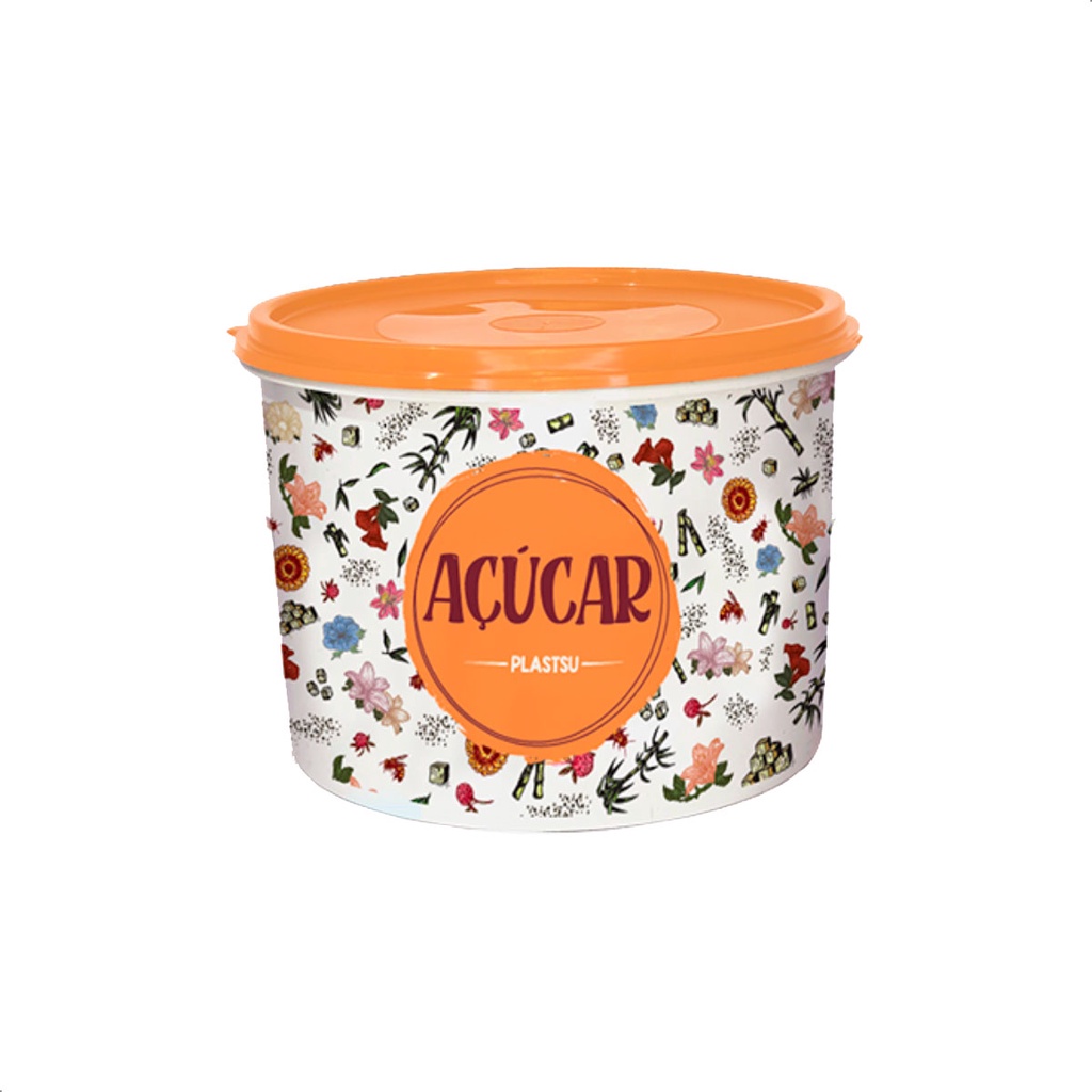 Pote Para Açúcar 1,6 Litros Multiuso Decorado Linha Floral