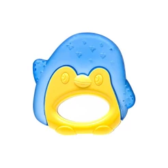 Mordedor Infantil Com Água Massageador De Gengiva Pinguim Azul 16270 - Buba
