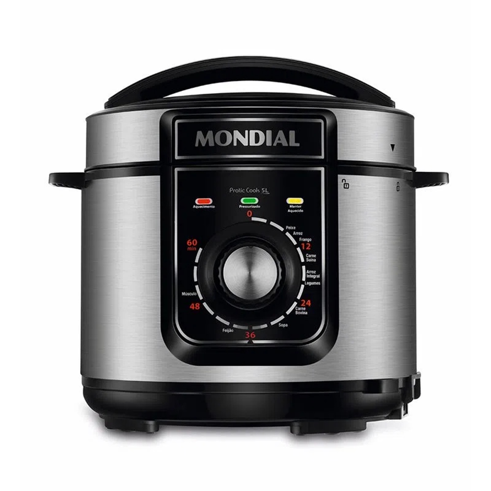 Panela de Pressão Elétrica Preto PE-48-5L-I 220V Mondial em Oferta na Shopee