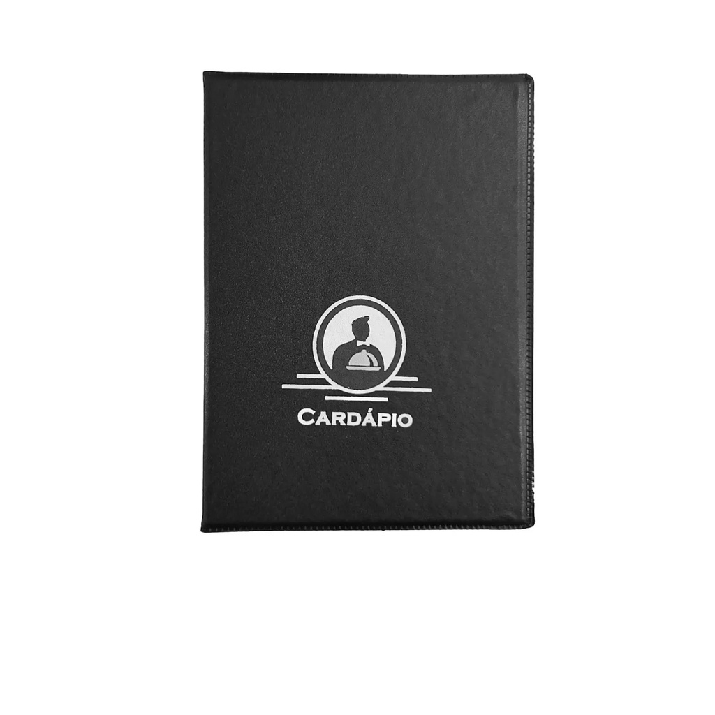 Kit C/ 3 Pasta Cardápio Preta C/2 Bolsas Em Pvc