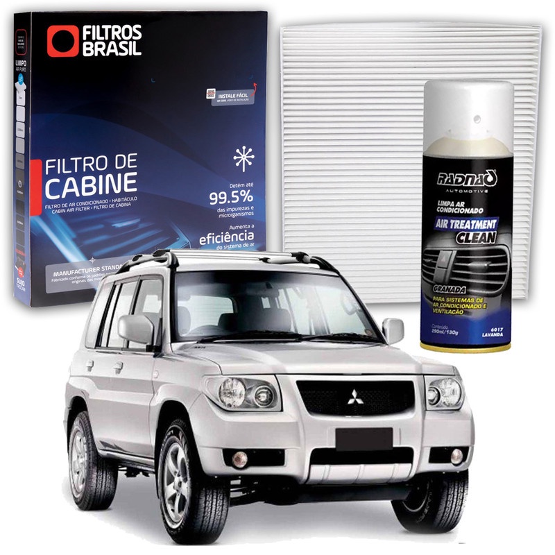 Filtro de Cabine para Pajero TR4 + Higienizador Limpa Ar Tipo Granada
