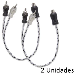 Kit Com 2 Cabos Y 1 Fêmea 2 Machos Injetado Para Módulo c/ Som Automotivo