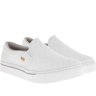 Slip On Via Marte Matelassê Pespontos Branco