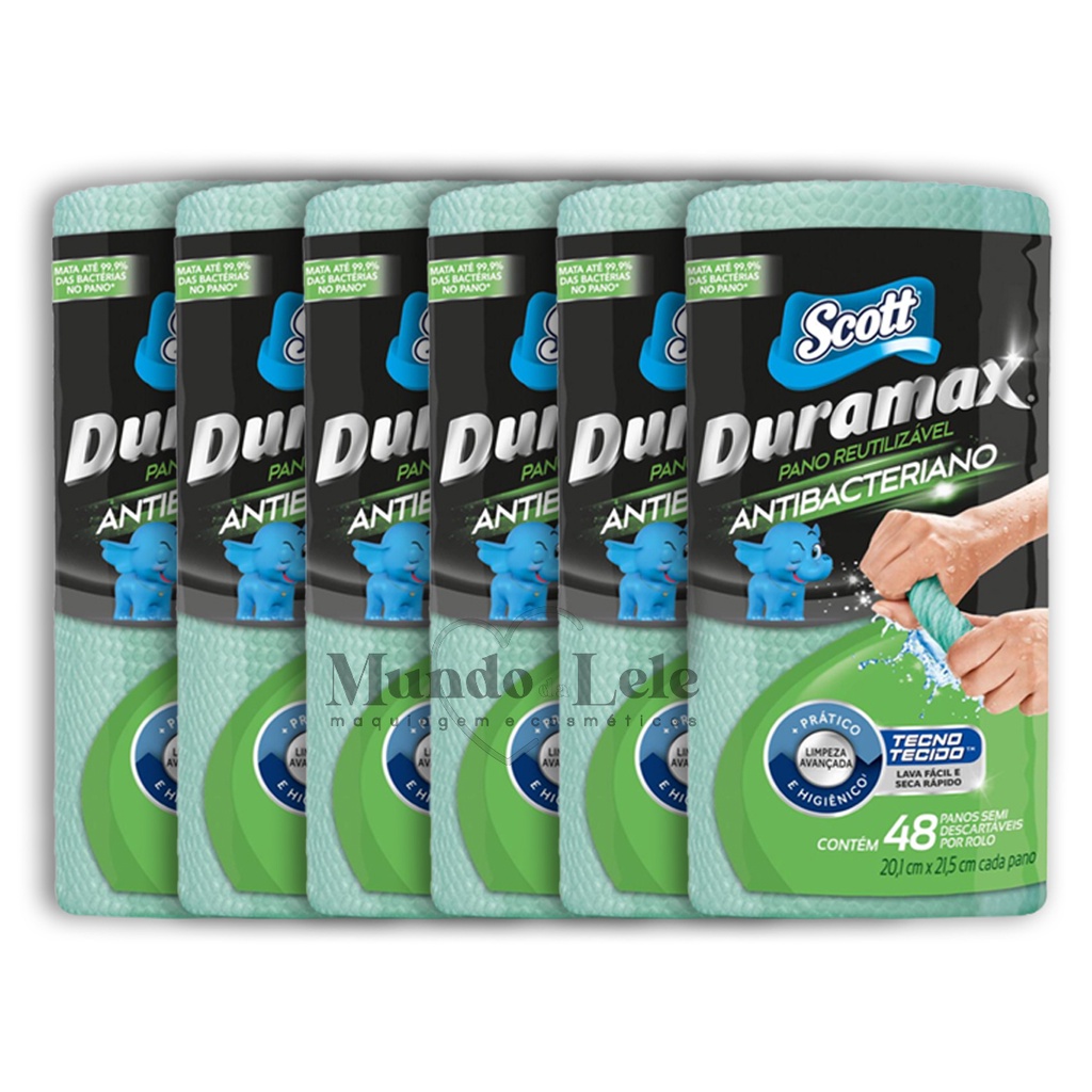 Kit Pano Reutilizável Scott Duramax C/48 - Kit 6 Unidades Antibacteriano