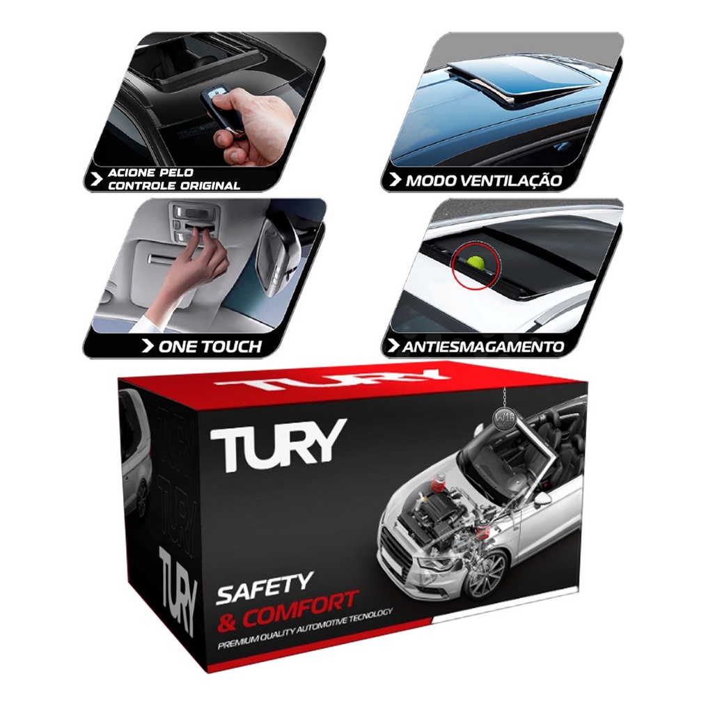 Módulo Abertura E Fechamento Teto Solar Universal Tury Sky 1.0 em Oferta na Shopee