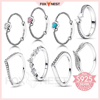 Brilhante Deixa Unilateral Pavé Wishing Bone Gift Ring (100 % S925 Prata Esterlina) + Saco De Veludo
