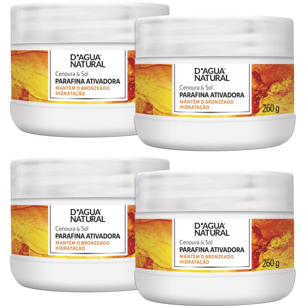 4UN Parafina Hidratante Cenoura E Sol 260G D’água Natural