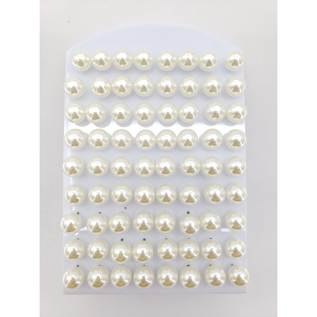 Kit 36 Pares  Branco Brincos Pérolas artificial 10MM Cartela Atacado 20006