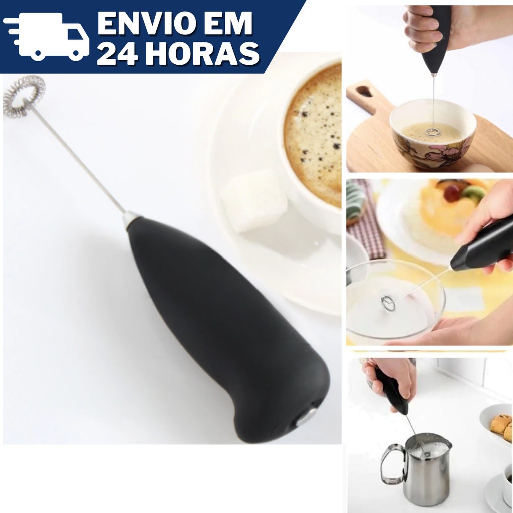 Misturador de Bebidas Mini Mixer de Bebidas Portátil Capuccino Drink Café Elétrico Pilha