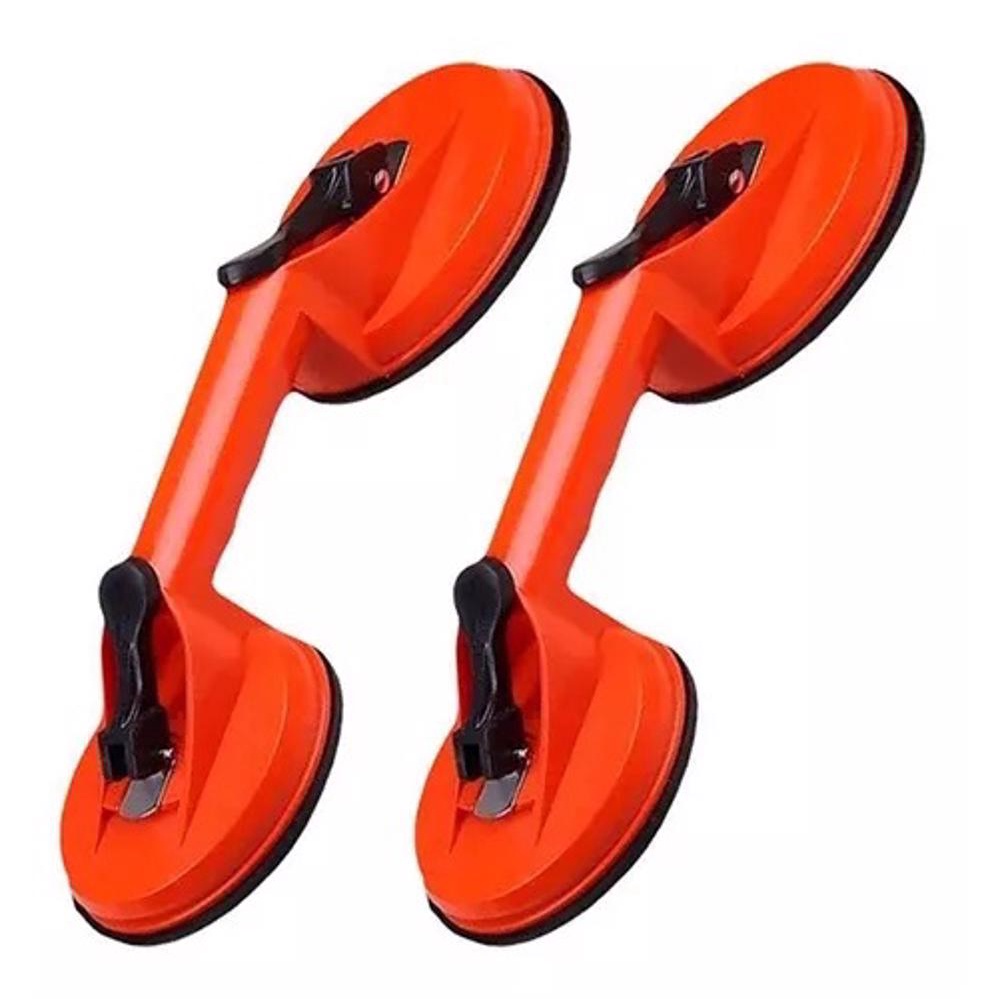 Kit 2 Un Ventosa Dupla P/ Mármores Vidro Chapas Piso 80 Kg