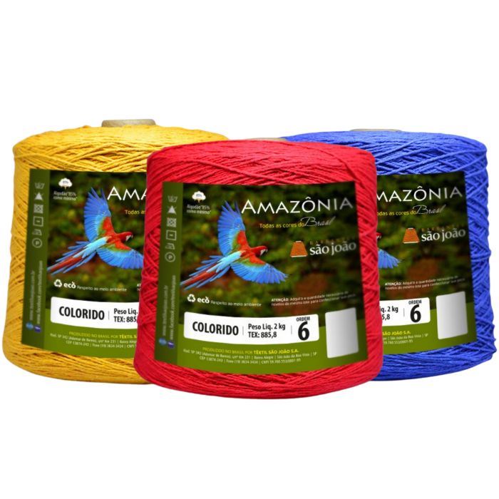 Barbante Amazonia 2kg Fio 6 Crochê Tricô em Oferta na Shopee