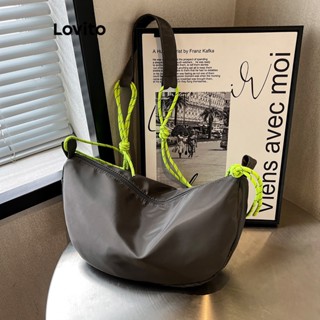 Lovito Casual Plain Basic Shoulder Tote Bag for Women LNA32156 (Khaki/Grey)