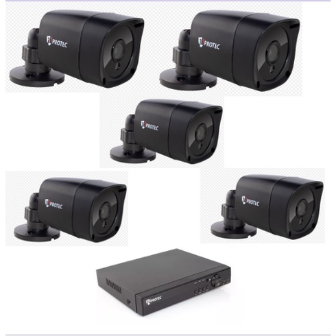 Kit DVR JL6008 com 5 Câmeras Bullet Uso Externo