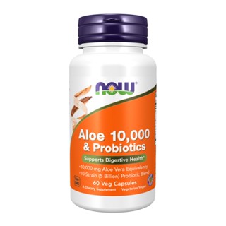 Aloe Vera 10.000mg com Probióticos 5 Bilhões Now Foods 60 Veg Caps Importado
