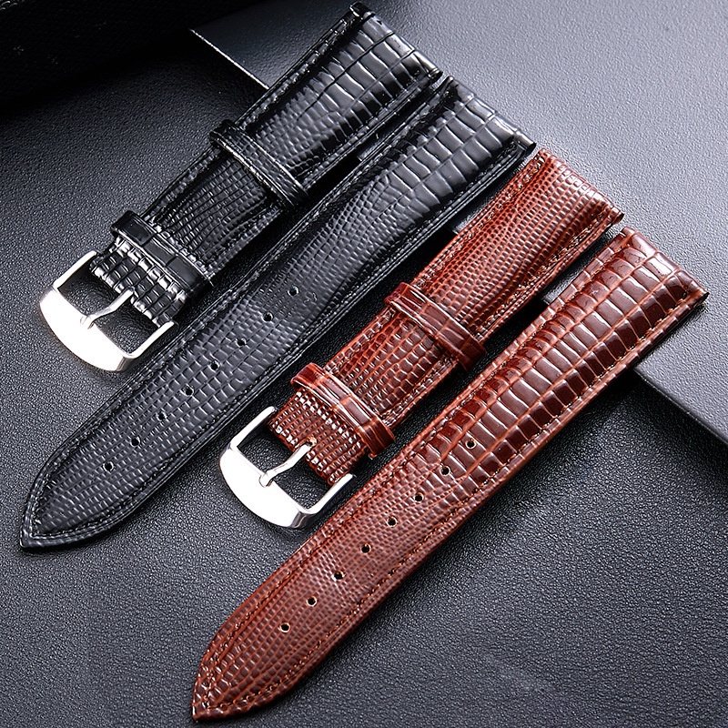 Faixa De Relógios Crocodilo Padrão 18mm 20mm 22mm 24mm 12mm 14mm 16mm Pulseira De Couro Genuína Mulher Homem De Pulso De Negócios