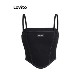 Lovito Top Básico com Decote Irregular e Material Texturizado para Mulheres L58AD001 (Preto)