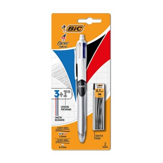 Caneta esferográfica 1.0 retrátil 3 em 1 com borracha Bic