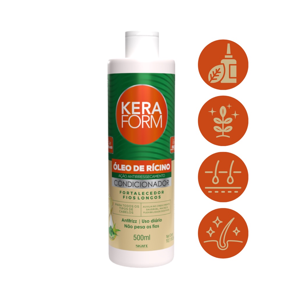 CONDICIONADOR KERAFORM OLEO DE RICINO 500ML em Oferta na Shopee