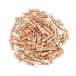 Mini Prendedor de Madeira Natural 3,5cm - 50 unidades - Rizzo Distribuidora