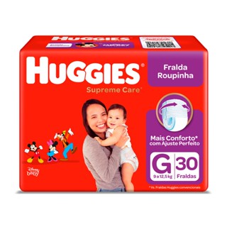 Fralda Roupinha Huggies Supreme Care Tamanho G Pacote Mega 30 Unidades Descartáveis