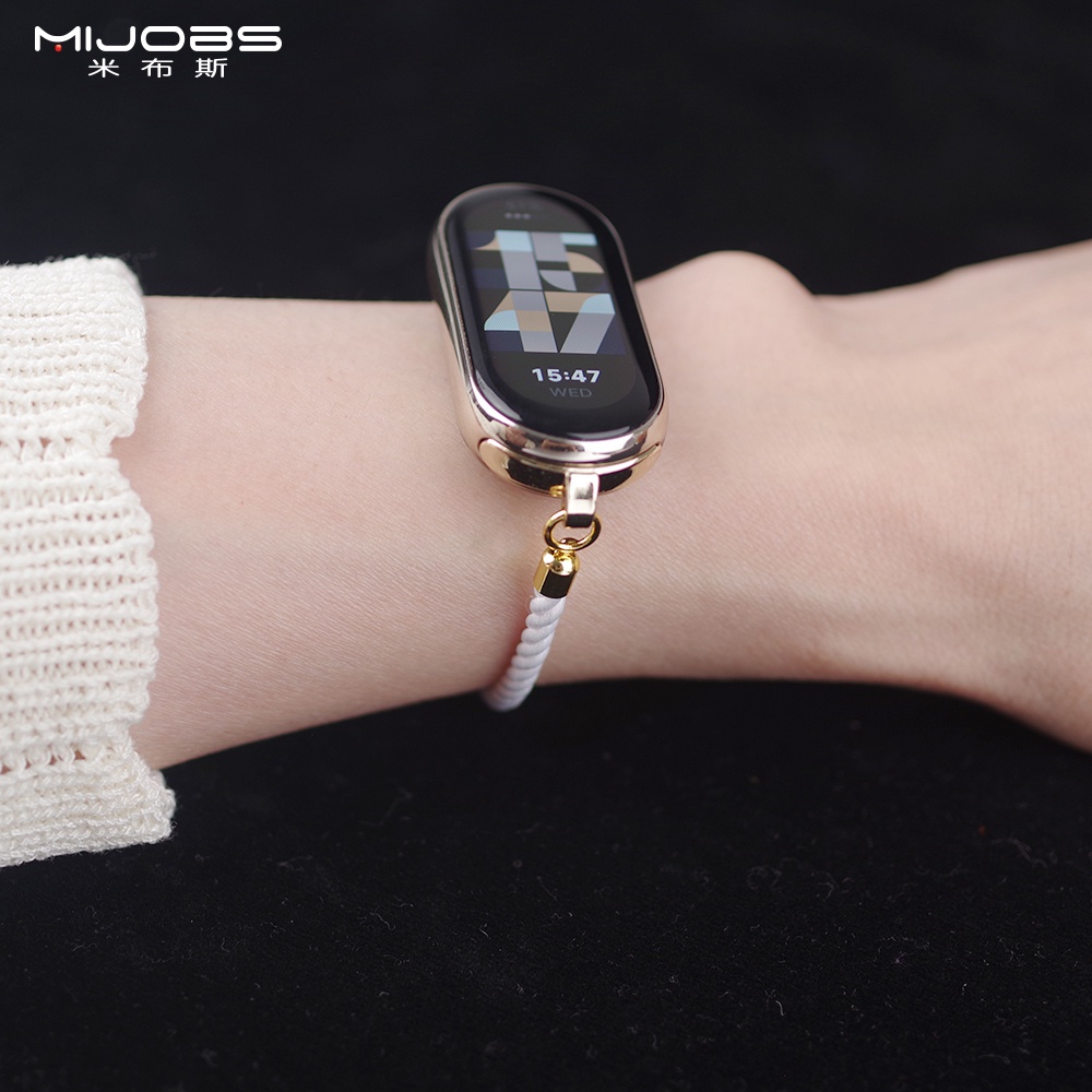 MIJOBS Corda De Torção Para Mi Band 10 9 8 7 6 5 Hemp Correia De Verão Pulseira Feminina Reposição De Relógio