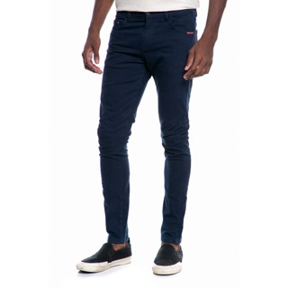 Calça Masculina Sarja Skinny Básica Polo Wear Azul Escuro