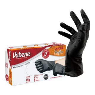 Luvas Descartáveis Viniflex Kit Com 300 Luvas Unidades Cada (Preta e Transparente, Tam. P.M.G)