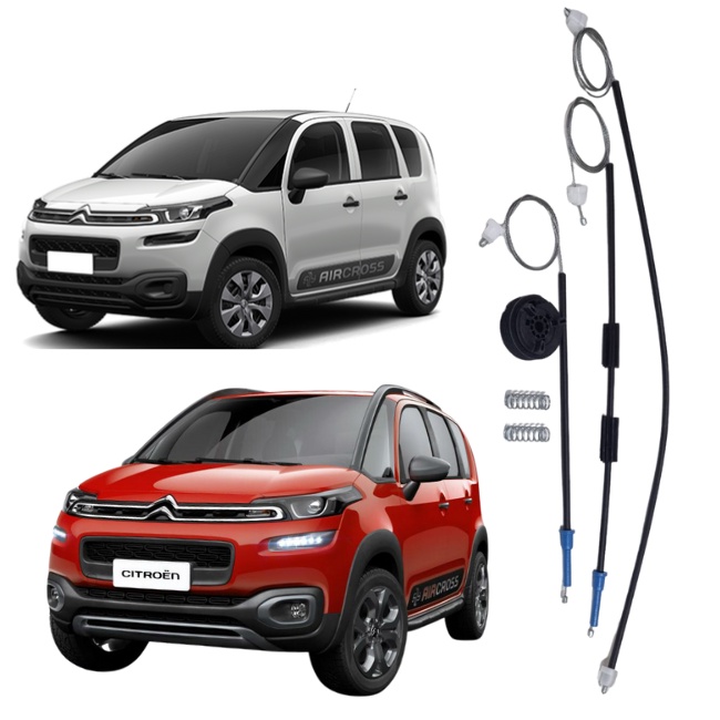Kit Reparo Para Maquina De Vidro Eletrico Dianteira AirCross Citroen 4Portas 2012 2013 a 2020 LE/LD
