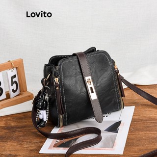 Lovito Bolsa De Ombro Pequena Básica Simples Casual Para Mulheres LNA32140 (Preto)