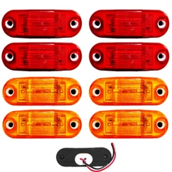 8 Lanterna Teto Caminhão Baú Van 2 LED BIVOLT +Chicote VM/AM