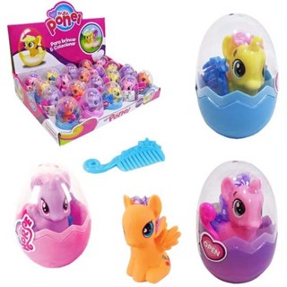 Brinquedo Mini Pônei Unicórnio Cápsula e Pente Menina Criança Colecionável My Horse