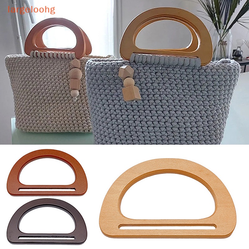 [largeloohg] D Shape Bag Handle Ring DIY Replacement Handbag Tote Handles Purse Frame