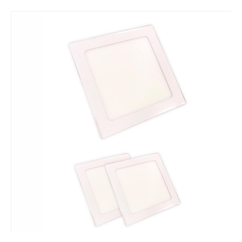 KIT 2 PAINEL LIGHT EMBUTIR QUAD 18W 6000K