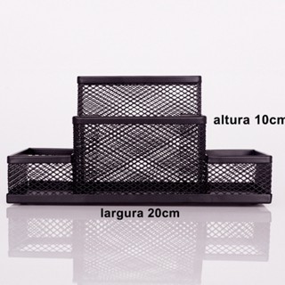 Porta Cesta Lápis 20x10x10CM Organizador De Metal Telado Para Escritório Multiuso Universal Top Útil