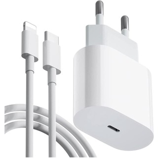 Kit Carregador De iPhone Fonte com Cabo Carregamento Rápido 1m PD 20w