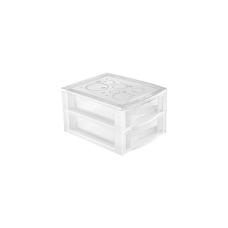 Gaveteiro de Mesa Plástico Pequeno com 2 Gavetas Cristal Bel Ordene
