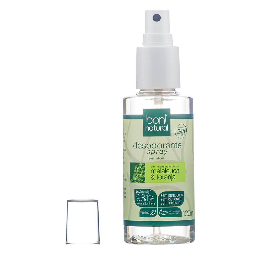 Desodorante Spray Natural Melaleuca e Toranja 120ml – Boni Natural