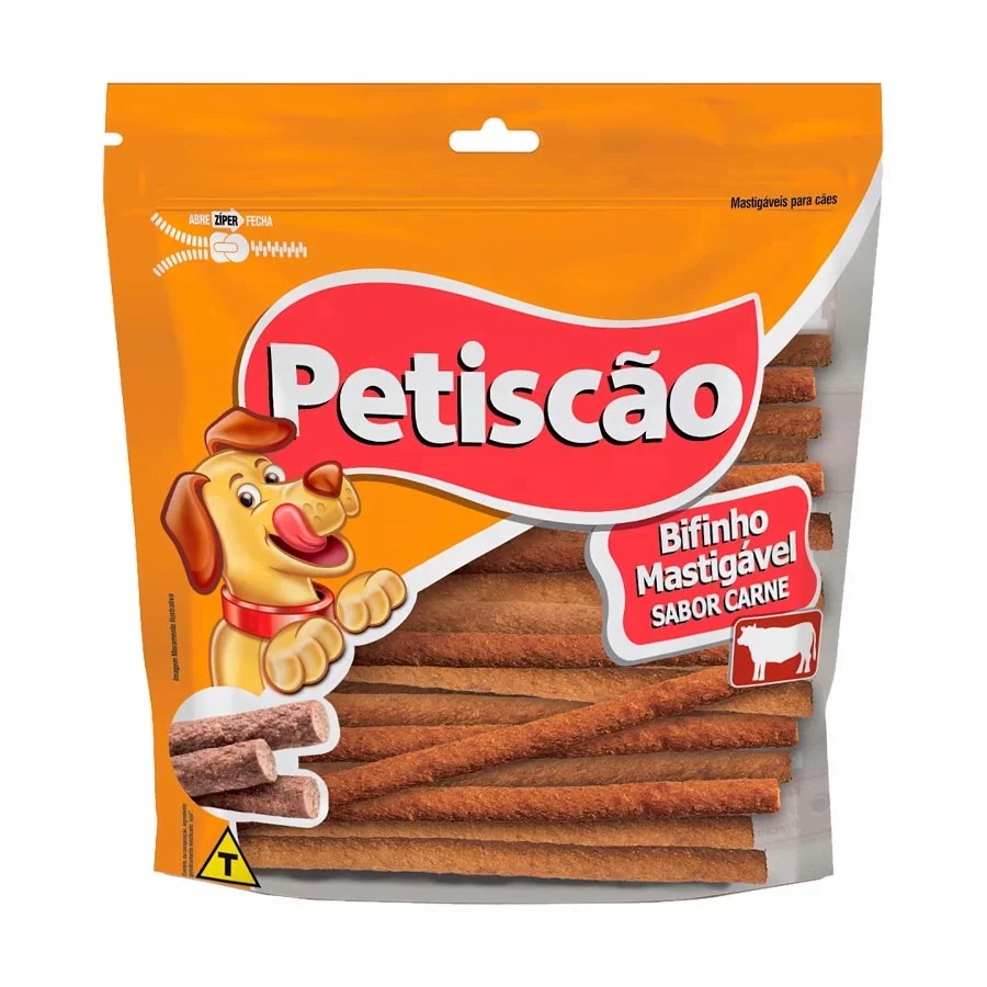 Petisco Snack Petisquinho Para Cães Palito Fino Sabor Carne 250g