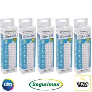 KIT 5 LUMINARIA EMERGENCIA 30LEDS SEGURIMAX em Oferta na Shopee