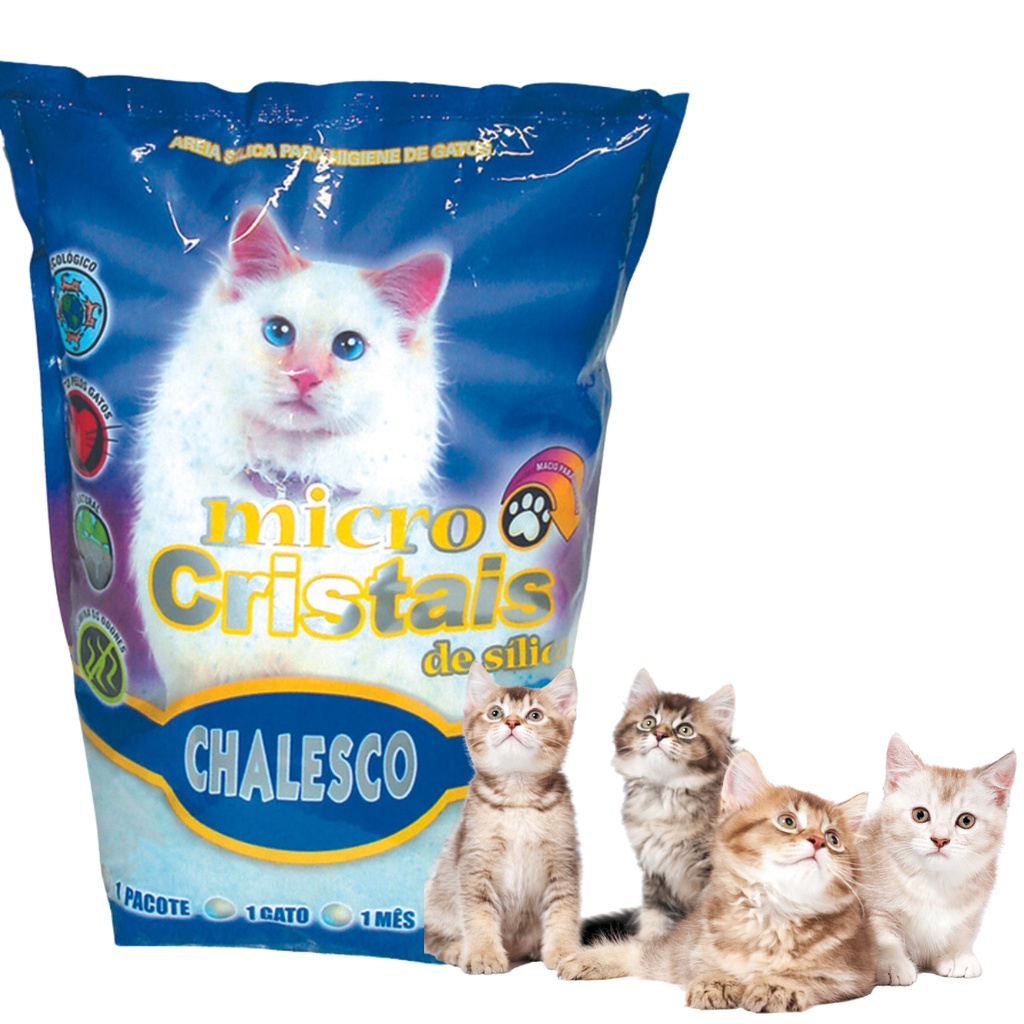 Areia P/ Gato Sílica Micro Cristais Em Gel 1,8kg - Chalesco