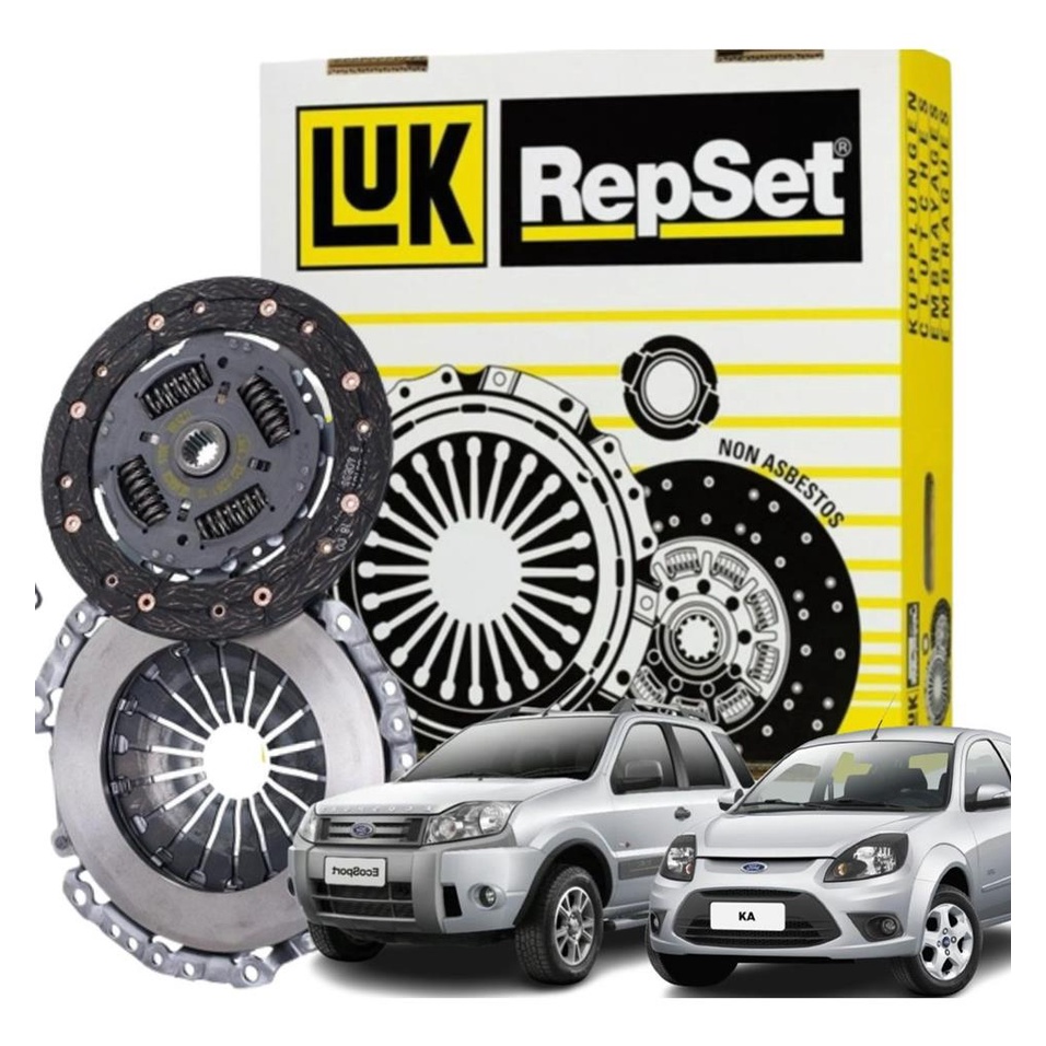 Kit Embreagem Ford Ka Focus Fiesta Escort Ecosport Courier Pickup Furgao 97 98 99 2000 2001 2002 2003 2004 2005 2006 2007 2008 2009 2010 2011 2012 2013 2014 Original Luk