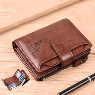 Carteira De Moedas Masculina Moda RFID Bloqueio De Carteiras Masculinas Couro Zíper Porta-Cartões De Visita ID Bolsa De Dinheiro