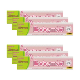 Kit 6 Pomadas Para Prevenção De Assaduras Babymed Rosa 45g em Oferta na Shopee