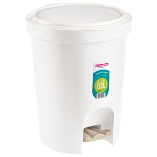 Lixeira Plástica Redonda com Pedal Branca 6,6L Sanremo