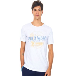 Camiseta Masculina Estampa Go Outside Polo Wear Branco