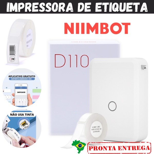 Impressora Etiqueta Niimbot D110 + 1 Rolo (pronta Entrega) em Oferta na Shopee